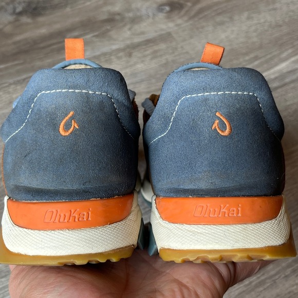 OluKai Wailuku Athletic Mesh Sneakers Blue Brown Womens 7.5 - Picture 6 of 9